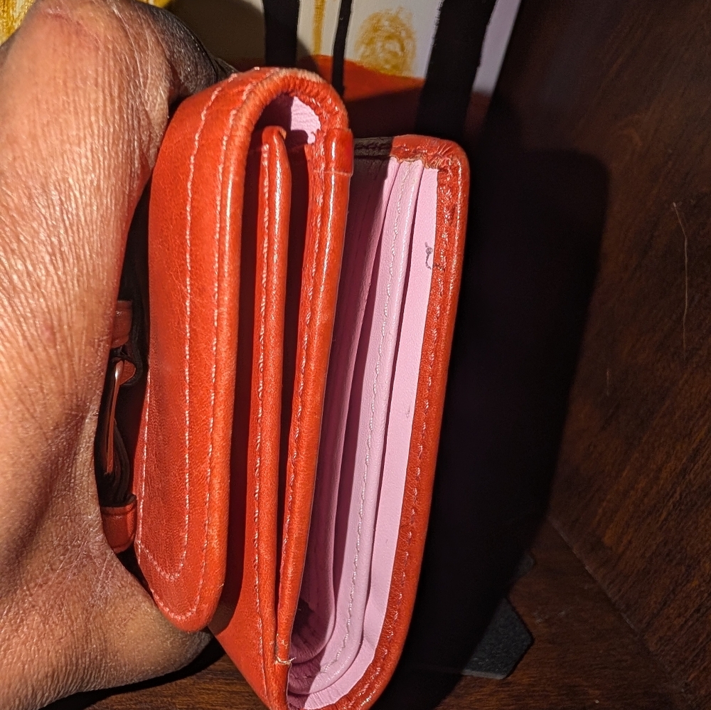 Coach Rust/Orange Compact Wallet - Picture 6 of 8